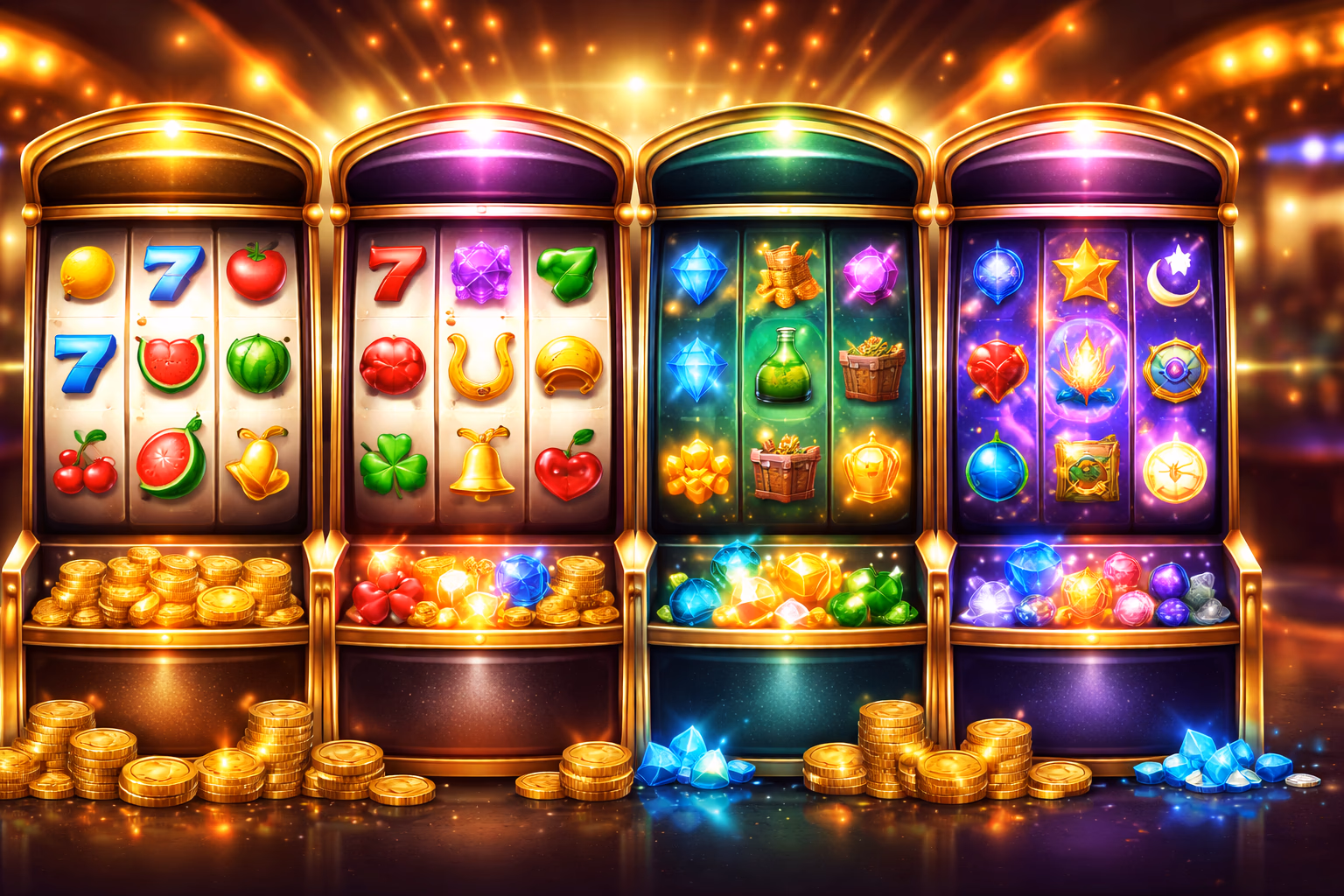 Tragamonedas destacadas y categorías de carretes JUBILEE
